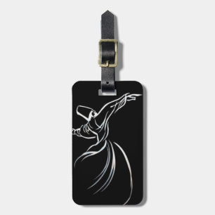 Etiqueta De Bagagem Estilo De Calígrado De Desenho De Linha Dervish Em