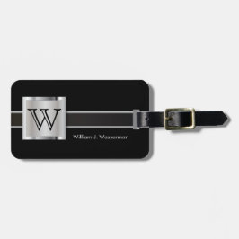Etiqueta De Bagagem Estilo Executivo do Monograma Masculino