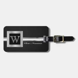 Etiqueta De Bagagem Estilo Executivo do Monograma Masculino - Couro Pr