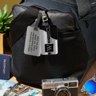 Etiqueta De Bagagem Estilo Executivo do Silver Metal Masculino