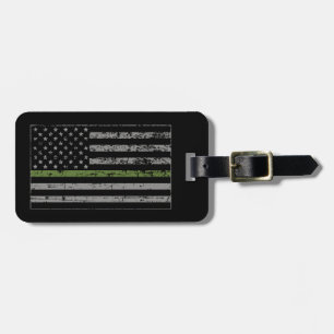Etiqueta De Bagagem Estilo militar do Grunge da bandeira dos E.U. da