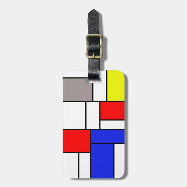 Etiqueta De Bagagem estilo Mondrian (Frente Vertical)