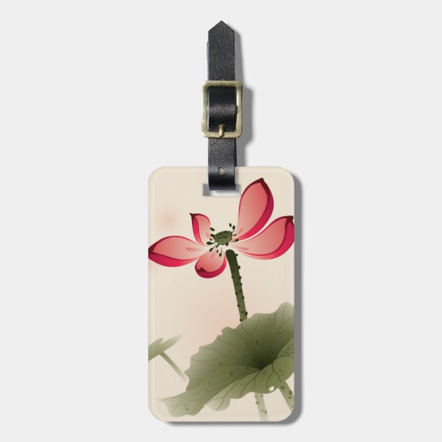 Etiqueta De Bagagem Estilo oriental Lotus (Frente Vertical)