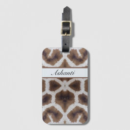 Etiqueta De Bagagem Estilo safari do padrão Giraffe