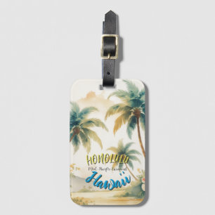 Etiqueta De Bagagem Estilo Vintage Palmas Havaianas de Capas de Seasca