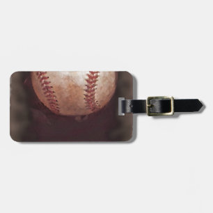 Etiqueta De Bagagem Estilo Vintage Sepia Baseball Trabalho de arte