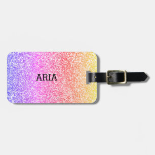 Etiqueta De Bagagem Estimulante elegante, arco-íris colorido