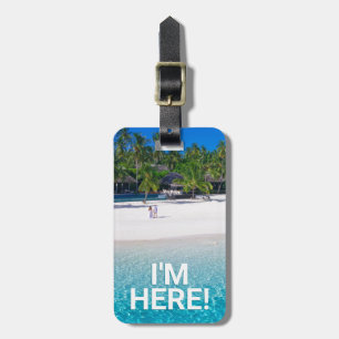 Etiqueta De Bagagem Estou aqui White Sand Beach - Informações de Con