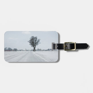Etiqueta De Bagagem Estrada de inverno rural