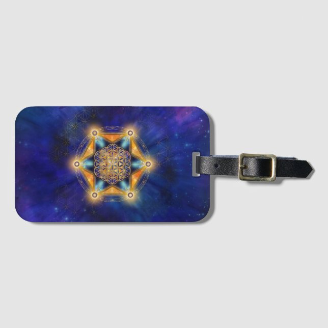 Etiqueta De Bagagem Estrela Merkaba - Geometria Sagrada (Frente Horizontal)