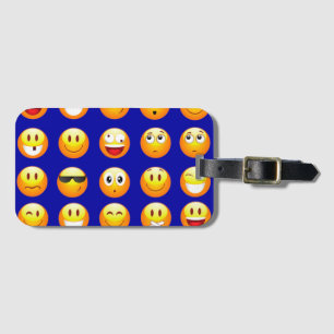 Etiqueta De Bagagem etiqueta azul escura emojis viagem da bagagem