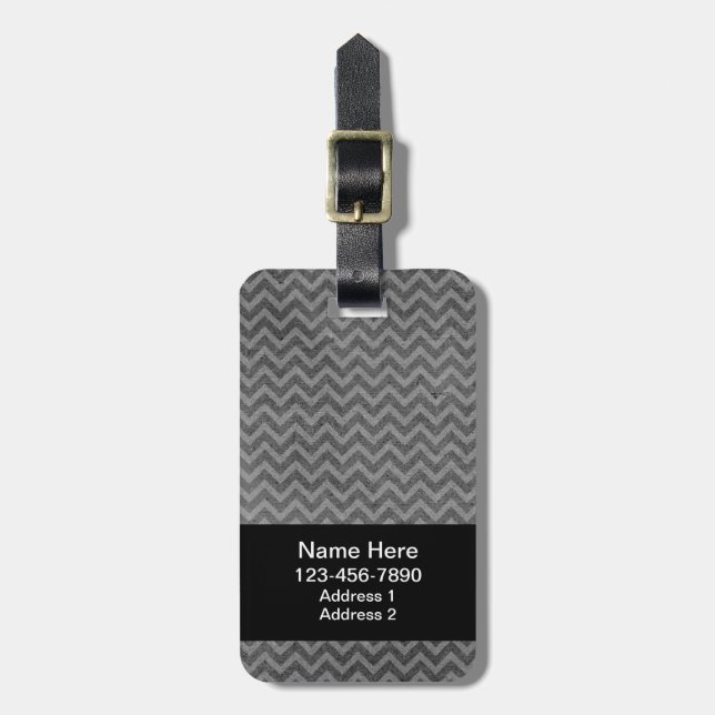 Etiqueta De Bagagem Etiqueta Chevron Distante (Frente Vertical)
