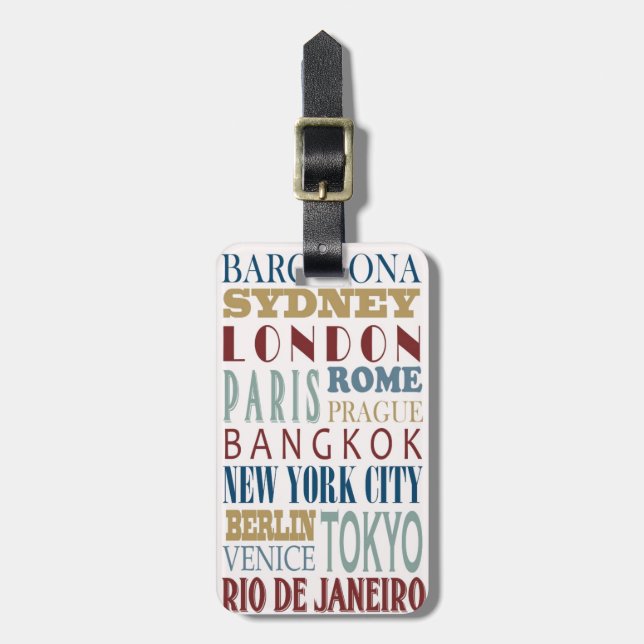 Etiqueta De Bagagem Etiqueta da bagagem de Viagem de destino (Frente Vertical)