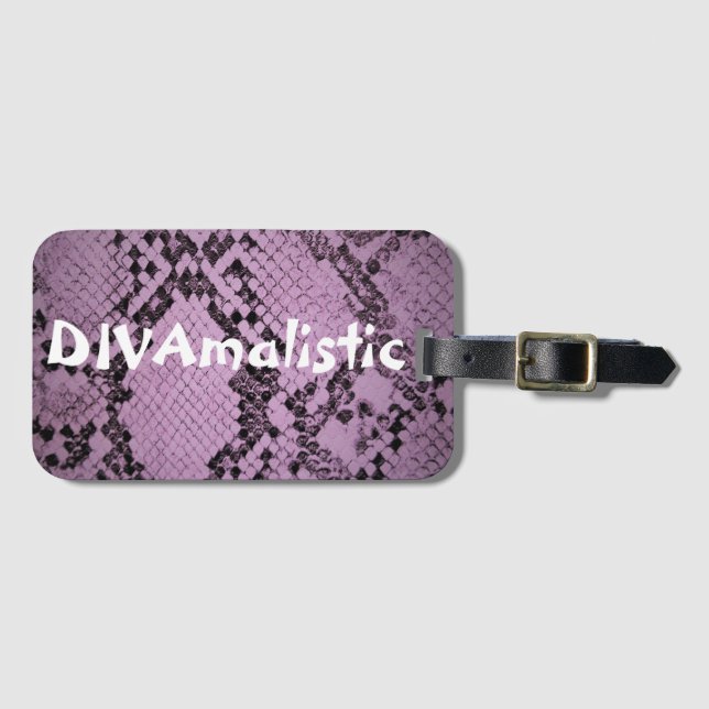 Etiqueta De Bagagem Etiqueta de Impressão de Sinakeskin Roxo DIVAmalís (Frente Horizontal)