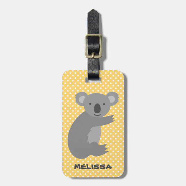 Etiqueta De Bagagem Etiqueta de viagem de urso de coala fofo