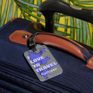 Etiqueta De Bagagem Eu adoro viajar
