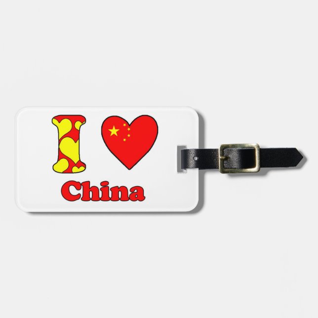 Etiqueta De Bagagem Eu amo a China (Frente Horizontal)