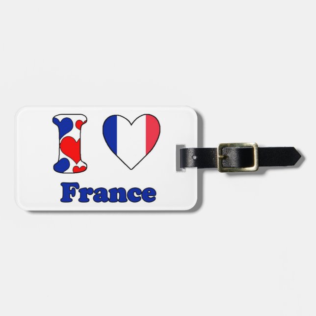 Etiqueta De Bagagem Eu amo a França (Frente Horizontal)