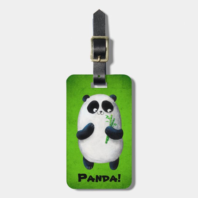 Etiqueta De Bagagem Eu amo a panda (Frente Vertical)