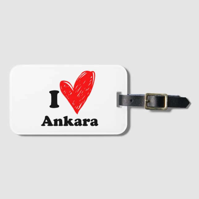 Etiqueta De Bagagem Eu Amo Ancara (Frente Horizontal)