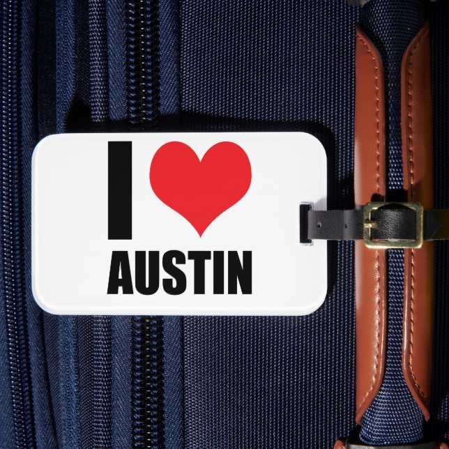 Etiqueta De Bagagem Eu amo Austin (Frente Insitu 4)