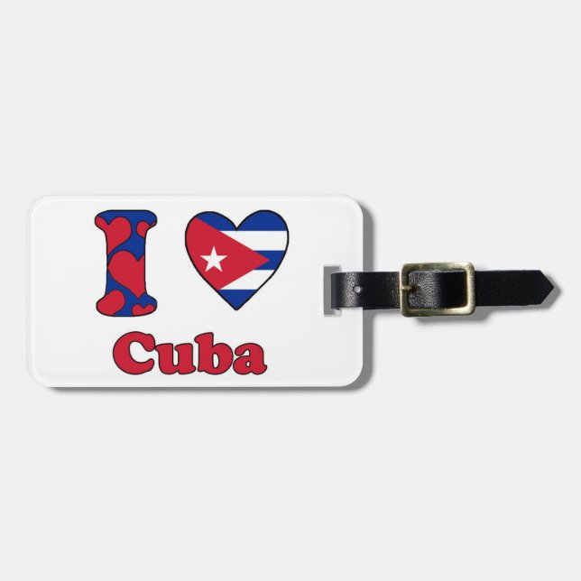 Etiqueta De Bagagem Eu amo Cuba (Frente Horizontal)