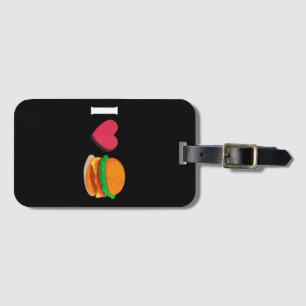 Etiqueta De Bagagem Eu Amo Hambúrguer Cheeseburger Alimentação Não Sau