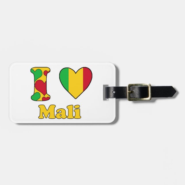 Etiqueta De Bagagem Eu amo Mali (Frente Horizontal)