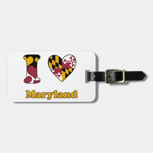 Etiqueta De Bagagem Eu amo Maryland (Frente Horizontal)