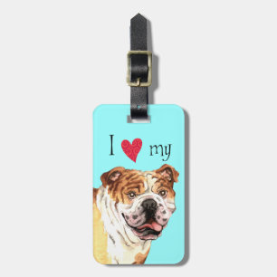 Etiqueta De Bagagem Eu amo meu buldogue