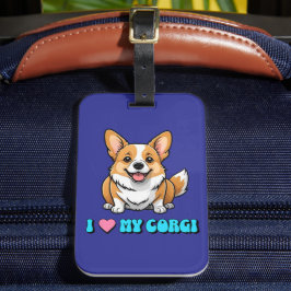Etiqueta De Bagagem Eu Amo Meu Corgi