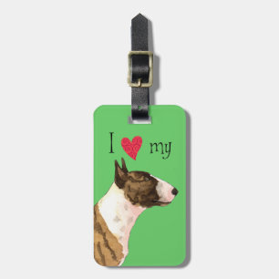Etiqueta De Bagagem Eu amo meu Mini Bull Terrier