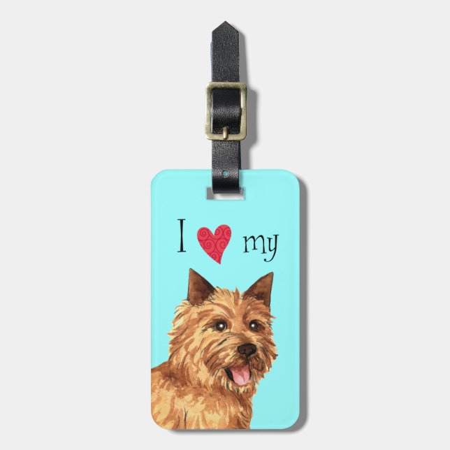 Etiqueta De Bagagem Eu amo meu Norwich Terrier (Frente Vertical)
