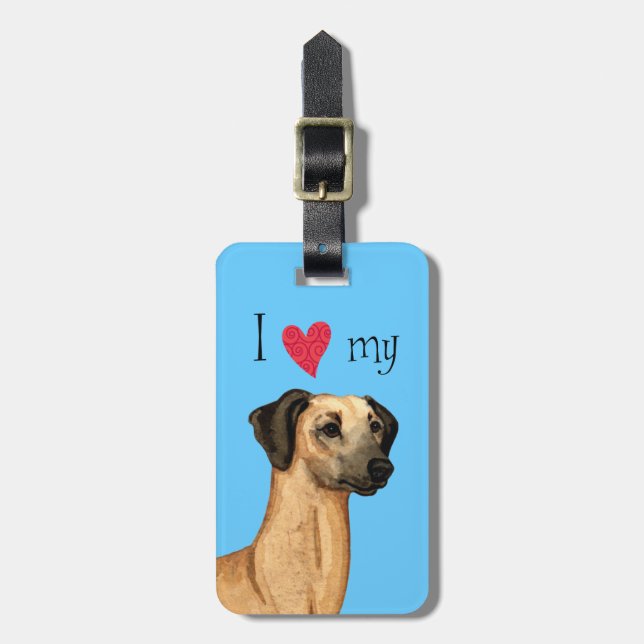 Etiqueta De Bagagem Eu amo meu Sloughi (Frente Vertical)