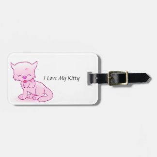 Etiqueta De Bagagem Eu amo meu Tag da bagagem do gatinho com correia