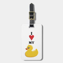 Etiqueta De Bagagem Eu amo meu Tag de borracha da bagagem do pato