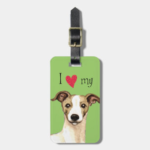Etiqueta De Bagagem Eu amo meu Whippet