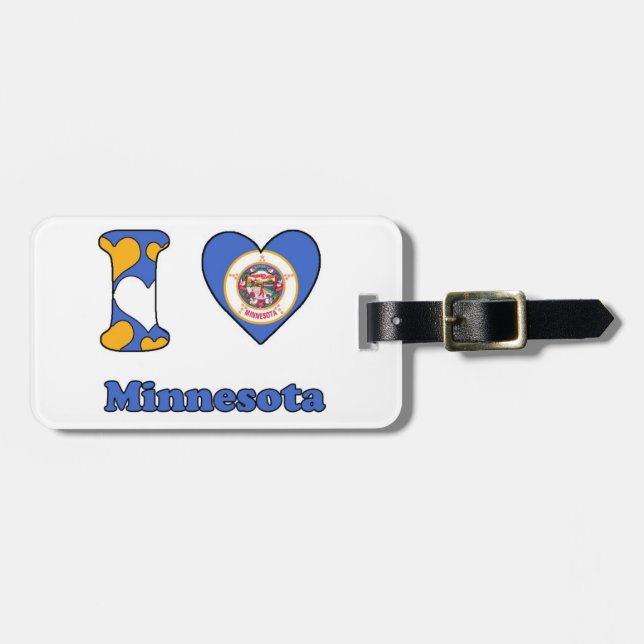 Etiqueta De Bagagem Eu amo Minnesota (Frente Horizontal)