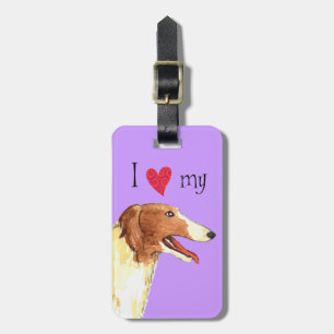 Etiqueta De Bagagem Eu amo o meu Borzoi