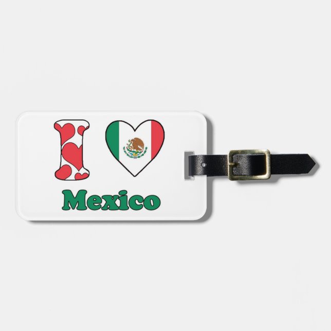 Etiqueta De Bagagem Eu amo o México (Frente Horizontal)