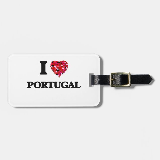 Etiqueta De Bagagem Eu amo Portugal (Frente Horizontal)