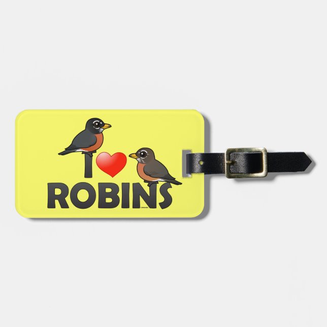 Etiqueta De Bagagem Eu amo robins (Frente Horizontal)