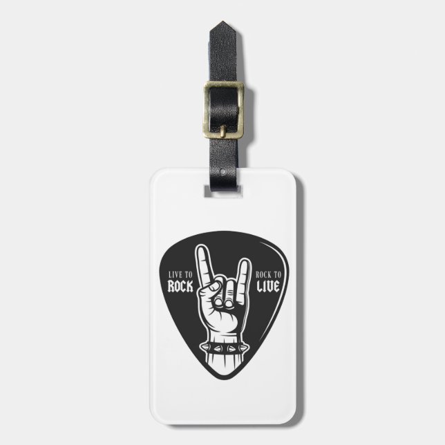 Etiqueta De Bagagem Eu amo rock (Frente Vertical)
