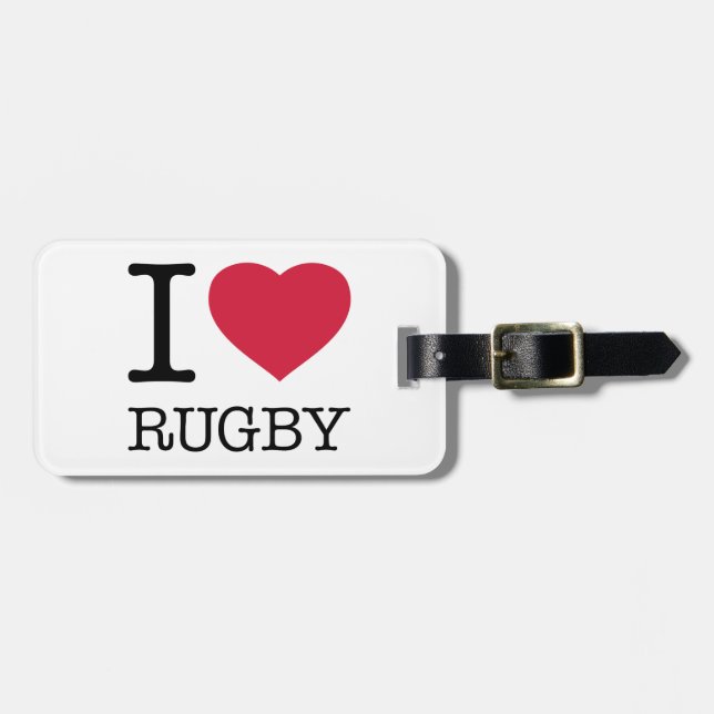 ETIQUETA DE BAGAGEM EU AMO RUGBY (Frente Horizontal)