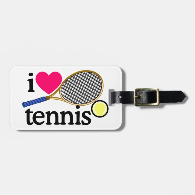 ETIQUETA DE BAGAGEM EU AMO TENNNIS (Frente Horizontal)
