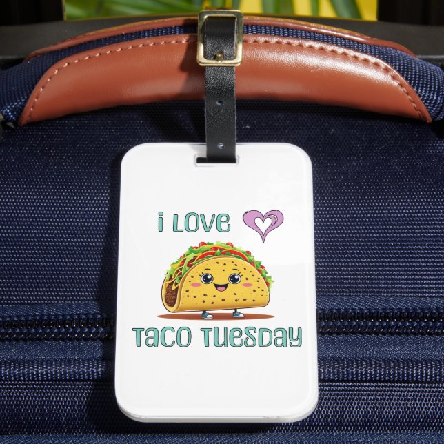 Etiqueta De Bagagem Eu Amo Terça-Feira de Taco (Frente Insitu 2)