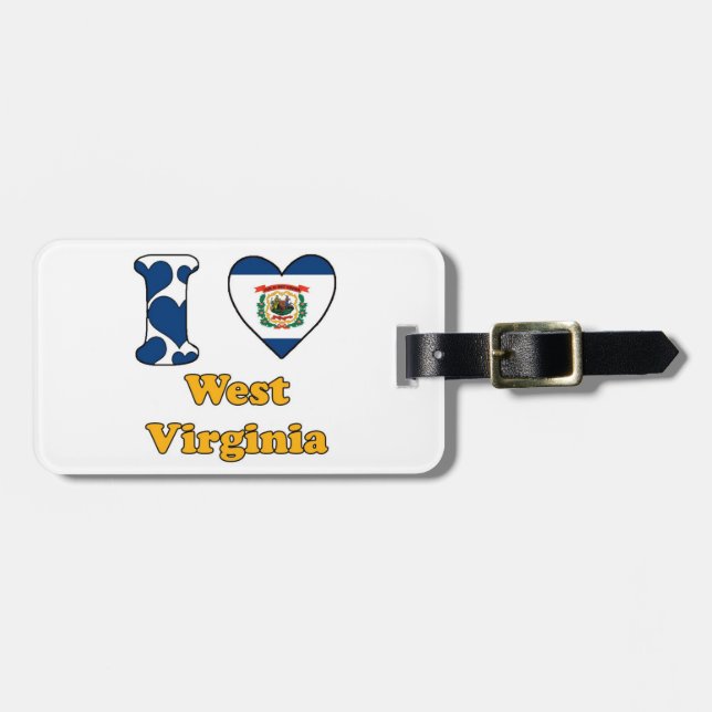 Etiqueta De Bagagem Eu amo West Virginia (Frente Horizontal)