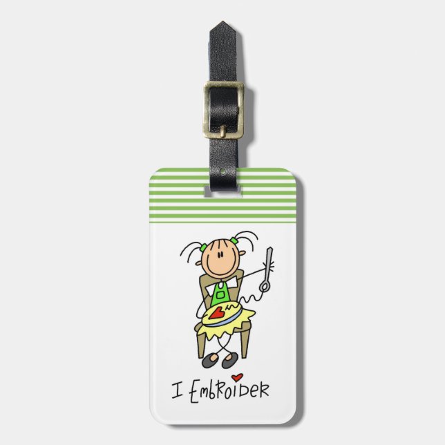 Etiqueta De Bagagem Eu bordo a figura da vara (Frente Vertical)