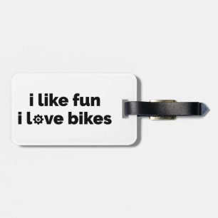 Etiqueta De Bagagem Eu Gosto de Diversão Eu Amo Bicicletas