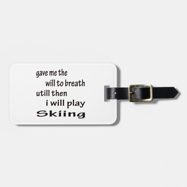 Etiqueta De Bagagem Eu jogarei o esqui (Frente Horizontal)